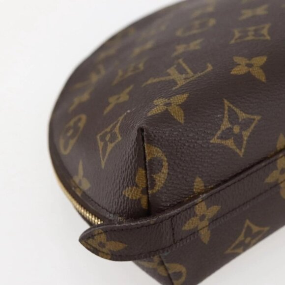 LOUIS VUITTON Monogram Trousse Demi Ronde Cosmetic Pouch LV Auth - Picture 11 of 16